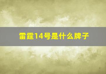 雷霆14号是什么牌子