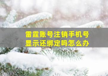 雷霆账号注销手机号显示还绑定吗怎么办