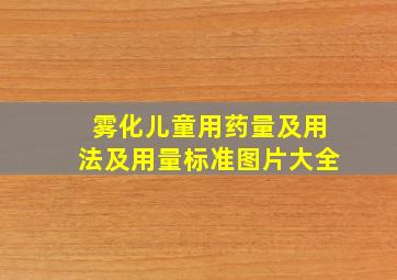 雾化儿童用药量及用法及用量标准图片大全