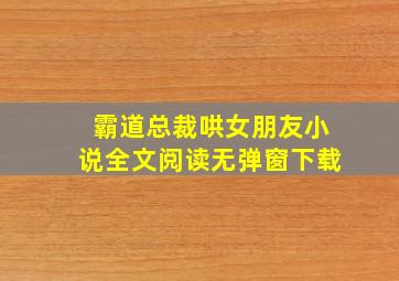 霸道总裁哄女朋友小说全文阅读无弹窗下载