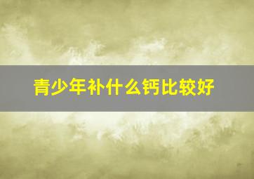 青少年补什么钙比较好