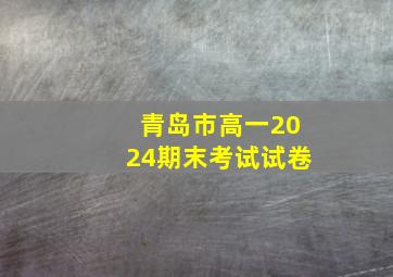 青岛市高一2024期末考试试卷