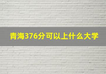 青海376分可以上什么大学