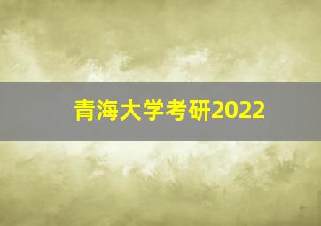 青海大学考研2022