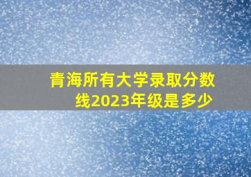 青海所有大学录取分数线2023年级是多少