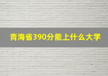 青海省390分能上什么大学