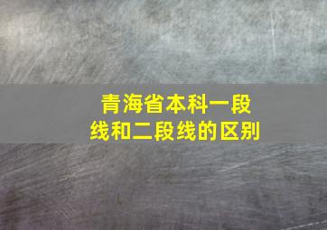 青海省本科一段线和二段线的区别