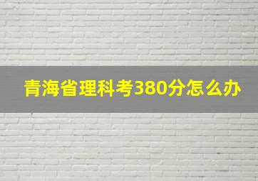 青海省理科考380分怎么办