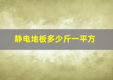 静电地板多少斤一平方