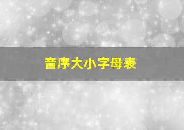 音序大小字母表