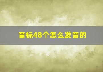 音标48个怎么发音的