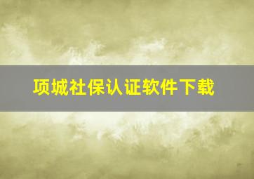 项城社保认证软件下载