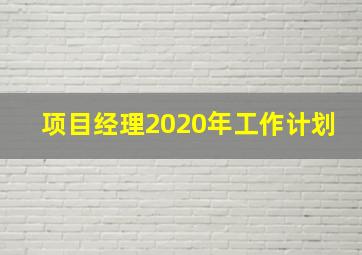 项目经理2020年工作计划