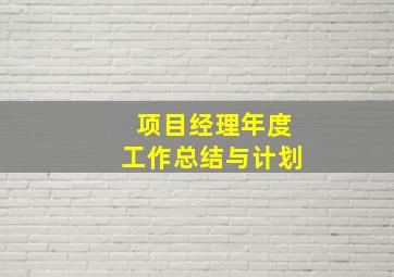 项目经理年度工作总结与计划