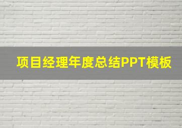 项目经理年度总结PPT模板