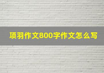 项羽作文800字作文怎么写