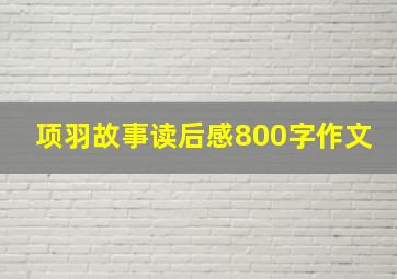 项羽故事读后感800字作文