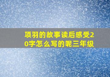 项羽的故事读后感受20字怎么写的呢三年级