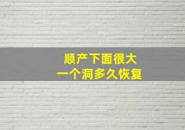 顺产下面很大一个洞多久恢复