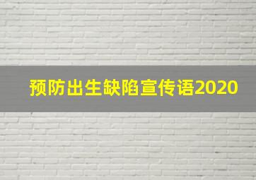 预防出生缺陷宣传语2020