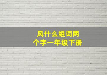 风什么组词两个字一年级下册