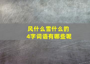 风什么雪什么的4字词语有哪些呢