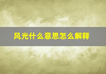 风光什么意思怎么解释