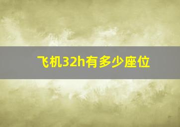 飞机32h有多少座位