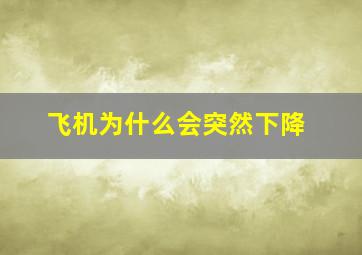 飞机为什么会突然下降