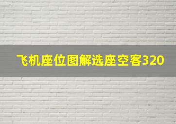 飞机座位图解选座空客320