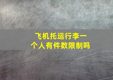 飞机托运行李一个人有件数限制吗