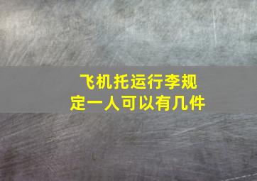 飞机托运行李规定一人可以有几件