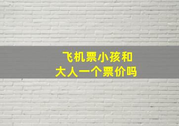 飞机票小孩和大人一个票价吗