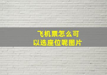 飞机票怎么可以选座位呢图片