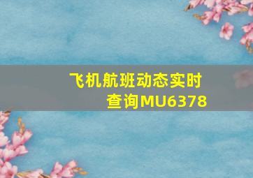 飞机航班动态实时查询MU6378