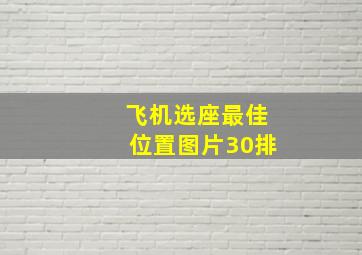 飞机选座最佳位置图片30排