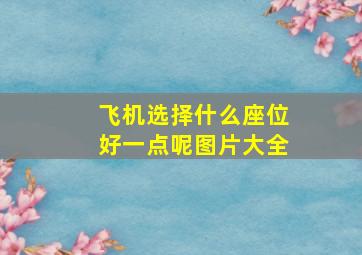 飞机选择什么座位好一点呢图片大全