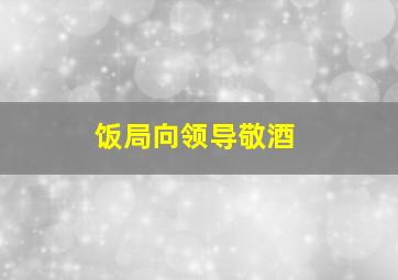 饭局向领导敬酒