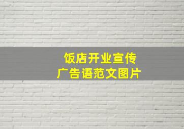 饭店开业宣传广告语范文图片