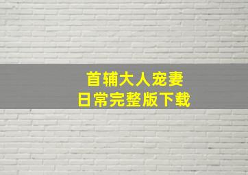 首辅大人宠妻日常完整版下载