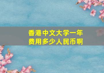 香港中文大学一年费用多少人民币啊