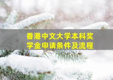 香港中文大学本科奖学金申请条件及流程