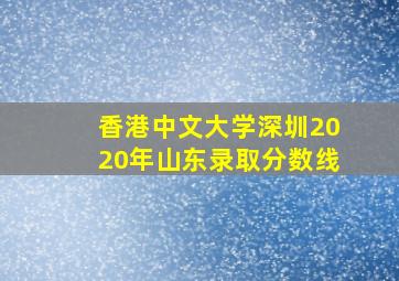 香港中文大学深圳2020年山东录取分数线