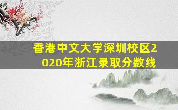 香港中文大学深圳校区2020年浙江录取分数线