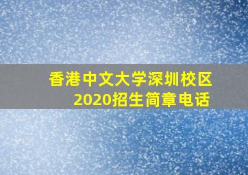 香港中文大学深圳校区2020招生简章电话