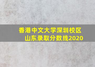 香港中文大学深圳校区山东录取分数线2020