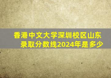 香港中文大学深圳校区山东录取分数线2024年是多少