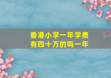 香港小学一年学费有四十万的吗一年