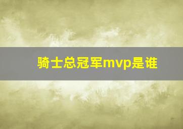 骑士总冠军mvp是谁