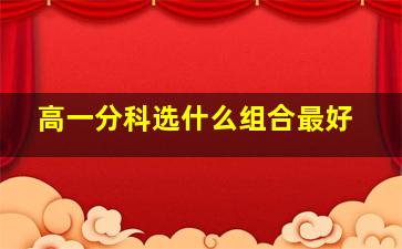 高一分科选什么组合最好